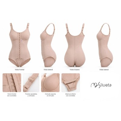 FAJA MODELADORA ESCOTADA CON TIRANTES Y CIERRE FRONTAL