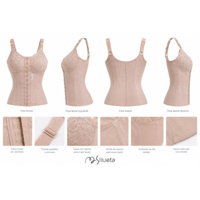 CORSET CON ENCAJE Y 8 VARILLAS